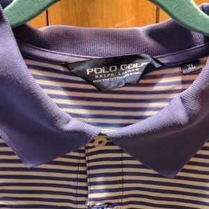 Polo Golf Men's Striped Polo Shirt - Purple and White